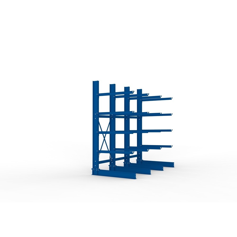 Produktabbildung Nr. 4: META Komplettpaket Schwerlast-Kragarmregal, einseitig, Tragkraft pro Arm 400 kg, HxBxT 3.000 x 3.090 x 1.585 mm, 4 Ständer