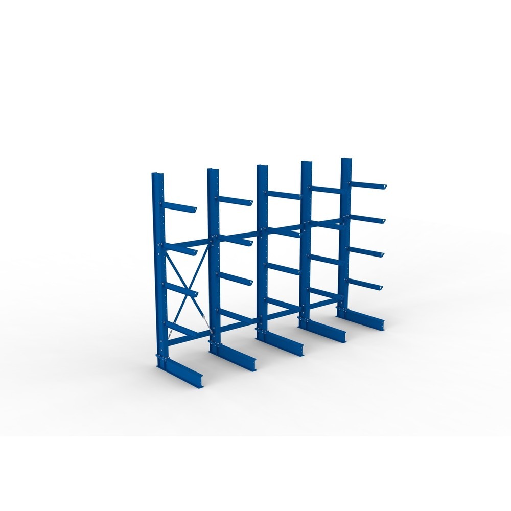 Produktabbildung Nr. 2: META Komplettpaket Schwerlast-Kragarmregal, einseitig, Tragkraft pro Arm 630 kg, HxBxT 3.000 x 4.090 x 1.135 mm, 5 Ständer