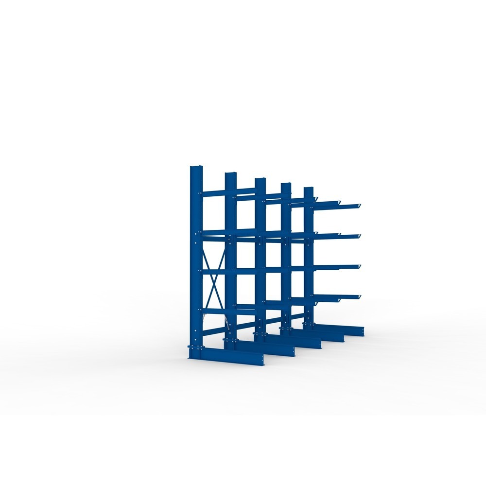 Produktabbildung Nr. 4: META Komplettpaket Schwerlast-Kragarmregal, einseitig, Tragkraft pro Arm 505 kg, HxBxT 3.000 x 4.090 x 1.355 mm, 5 Ständer