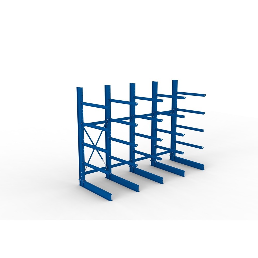 Produktabbildung Nr. 2: META Komplettpaket Schwerlast-Kragarmregal, einseitig, Tragkraft pro Arm 400 kg, HxBxT 3.000 x 4.090 x 1.585 mm, 5 Ständer