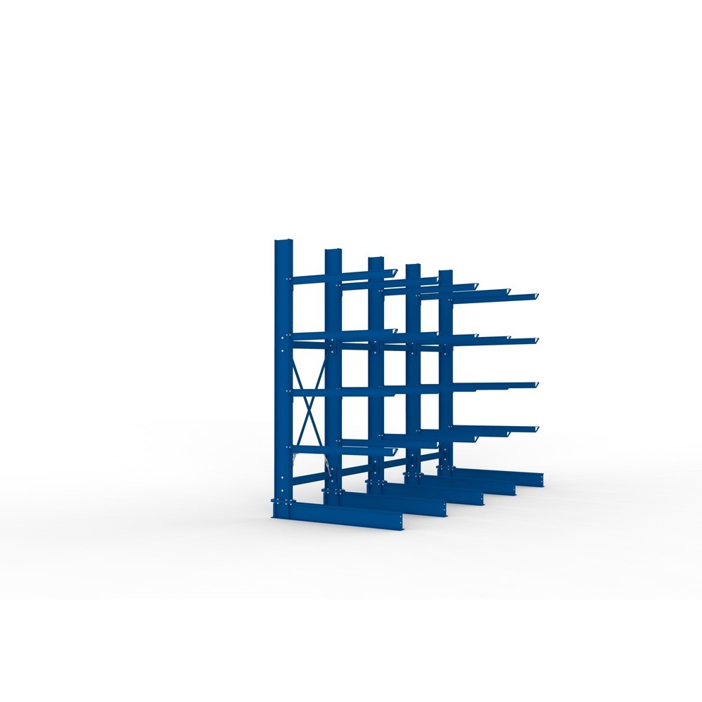 Produktabbildung Nr. 4: META Komplettpaket Schwerlast-Kragarmregal, einseitig, Tragkraft pro Arm 400 kg, HxBxT 3.000 x 4.090 x 1.585 mm, 5 Ständer