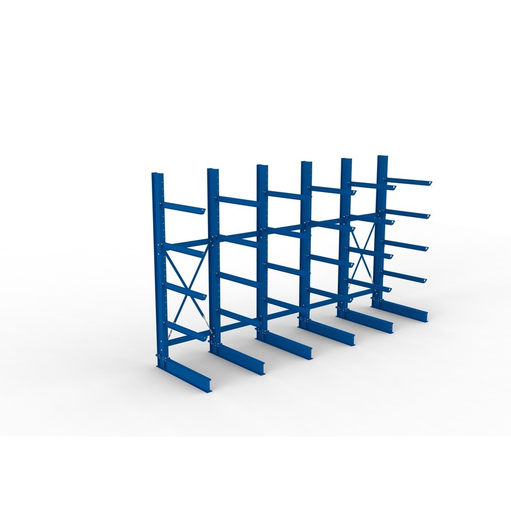 Produktabbildung Nr. 2: META Komplettpaket Schwerlast-Kragarmregal, einseitig, Tragkraft pro Arm 505 kg, HxBxT 3.000 x 5.090 x 1.355 mm, 6 Ständer