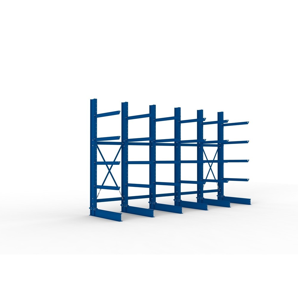 Produktabbildung Nr. 1: META Komplettpaket Schwerlast-Kragarmregal, einseitig, Tragkraft pro Arm 505 kg, HxBxT 3.000 x 5.090 x 1.355 mm, 6 Ständer