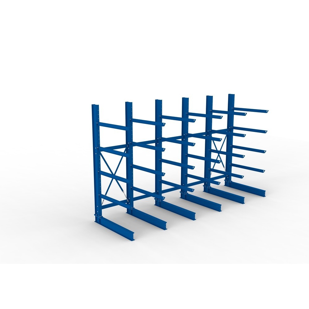 Produktabbildung Nr. 2: META Komplettpaket Schwerlast-Kragarmregal, einseitig, Tragkraft pro Arm 400 kg, HxBxT 3.000 x 5.090 x 1.585 mm, 6 Ständer