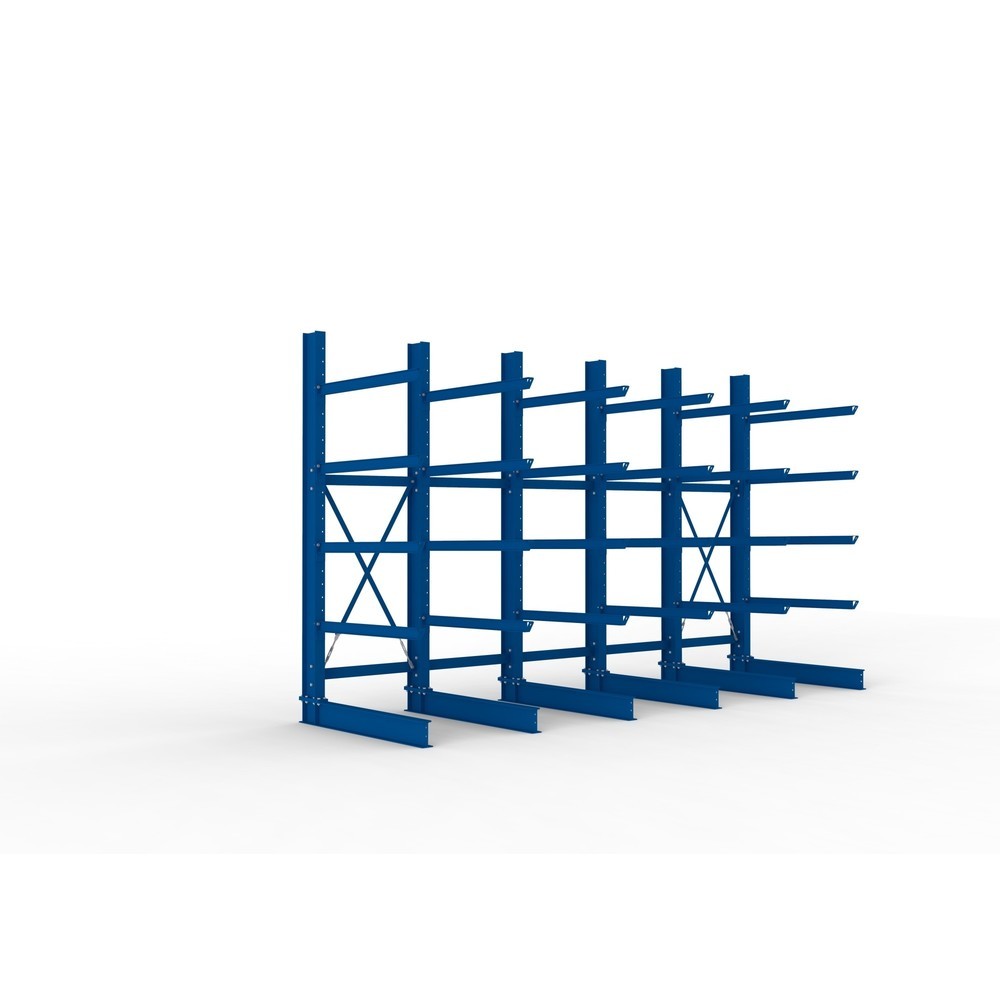 Produktabbildung Nr. 1: META Komplettpaket Schwerlast-Kragarmregal, einseitig, Tragkraft pro Arm 400 kg, HxBxT 3.000 x 5.090 x 1.585 mm, 6 Ständer