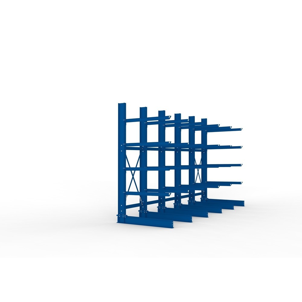 Produktabbildung Nr. 4: META Komplettpaket Schwerlast-Kragarmregal, einseitig, Tragkraft pro Arm 400 kg, HxBxT 3.000 x 5.090 x 1.585 mm, 6 Ständer