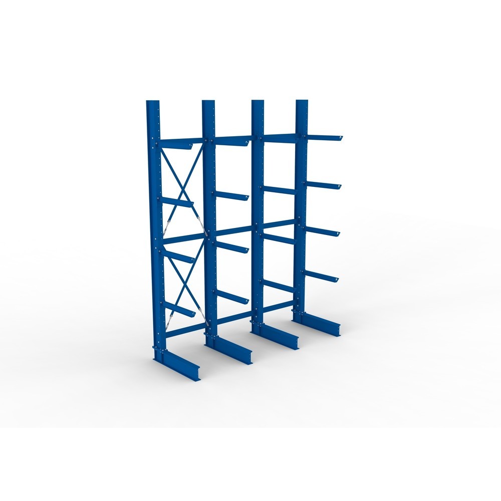 Produktabbildung Nr. 2: META Komplettpaket Schwerlast-Kragarmregal, einseitig, Tragkraft pro Arm 630 kg, HxBxT 4.000 x 3.100 x 1.155 mm, 4 Ständer