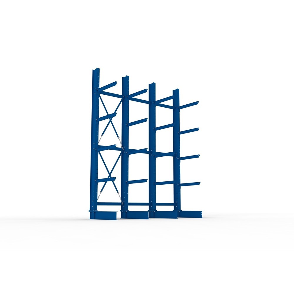 Produktabbildung Nr. 3: META Komplettpaket Schwerlast-Kragarmregal, einseitig, Tragkraft pro Arm 630 kg, HxBxT 4.000 x 3.100 x 1.155 mm, 4 Ständer