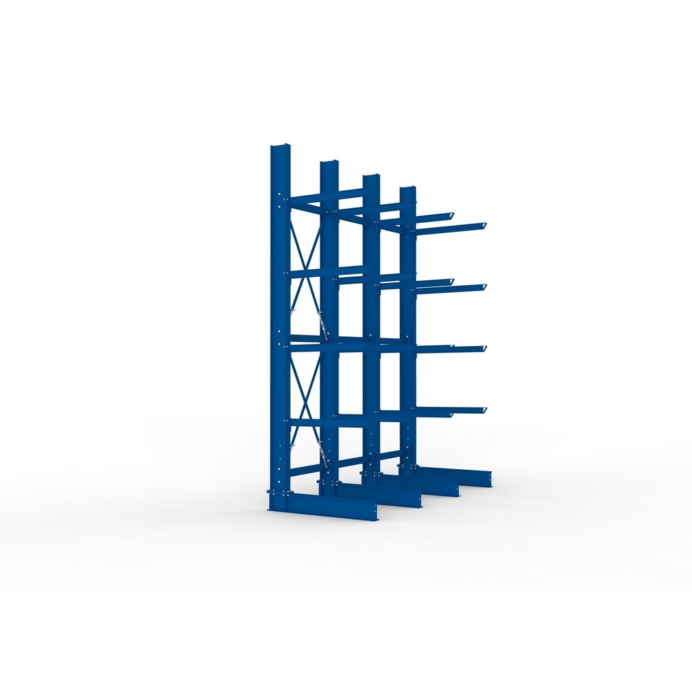 Produktabbildung Nr. 4: META Komplettpaket Schwerlast-Kragarmregal, einseitig, Tragkraft pro Arm 505 kg, HxBxT 4.000 x 3.100 x 1.355 mm, 4 Ständer