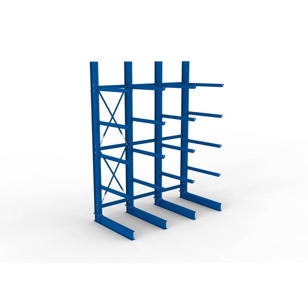 Produktabbildung Nr. 2: META Komplettpaket Schwerlast-Kragarmregal, einseitig, Tragkraft pro Arm 400 kg, HxBxT 4.000 x 3.100 x 1.605 mm, 4 Ständer