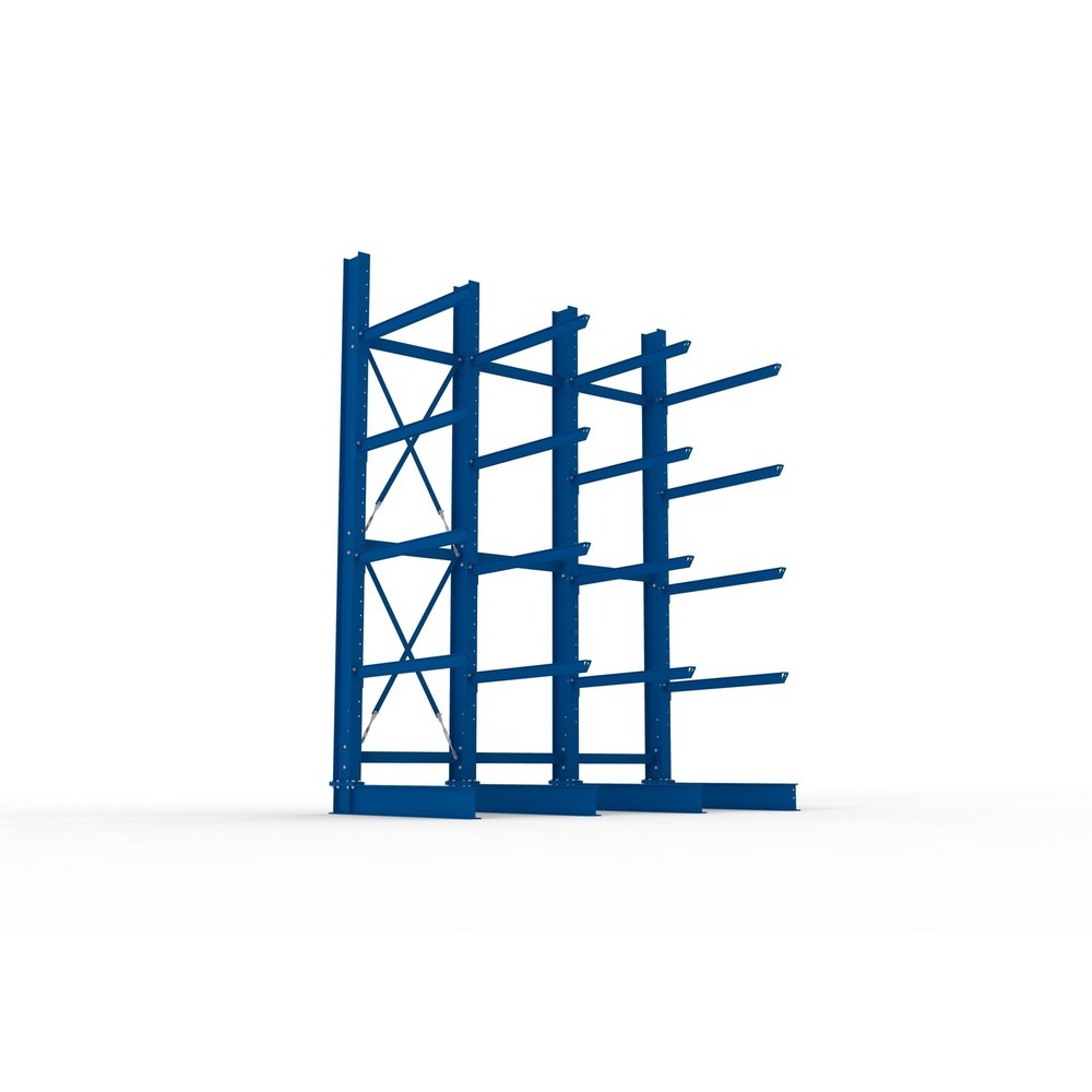 Produktabbildung Nr. 3: META Komplettpaket Schwerlast-Kragarmregal, einseitig, Tragkraft pro Arm 400 kg, HxBxT 4.000 x 3.100 x 1.605 mm, 4 Ständer