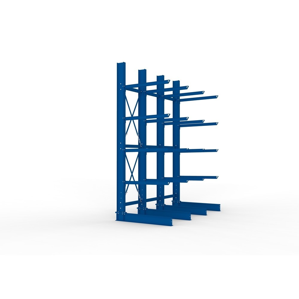 Produktabbildung Nr. 4: META Komplettpaket Schwerlast-Kragarmregal, einseitig, Tragkraft pro Arm 400 kg, HxBxT 4.000 x 3.100 x 1.605 mm, 4 Ständer
