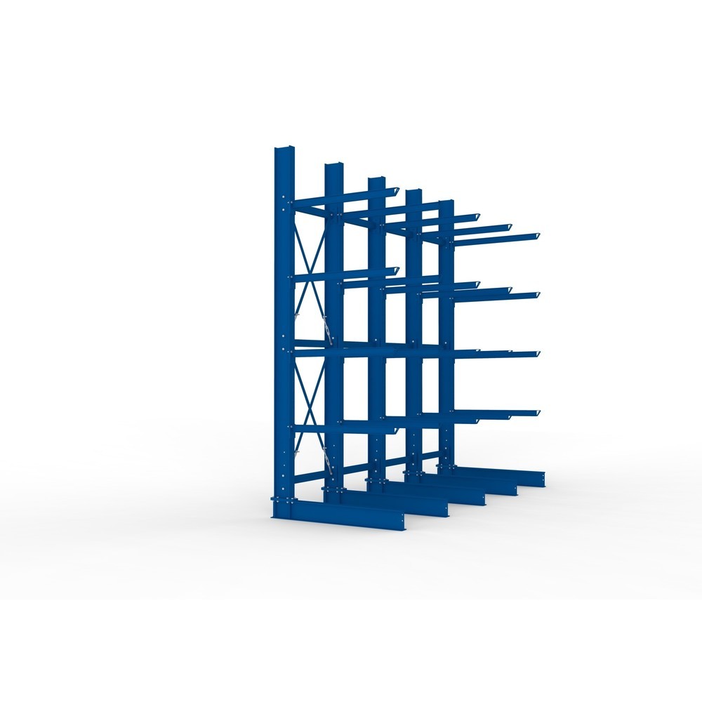 Produktabbildung Nr. 4: META Komplettpaket Schwerlast-Kragarmregal, einseitig, Tragkraft pro Arm 400 kg, HxBxT 4.000 x 4.100 x 1.605 mm, 5 Ständer