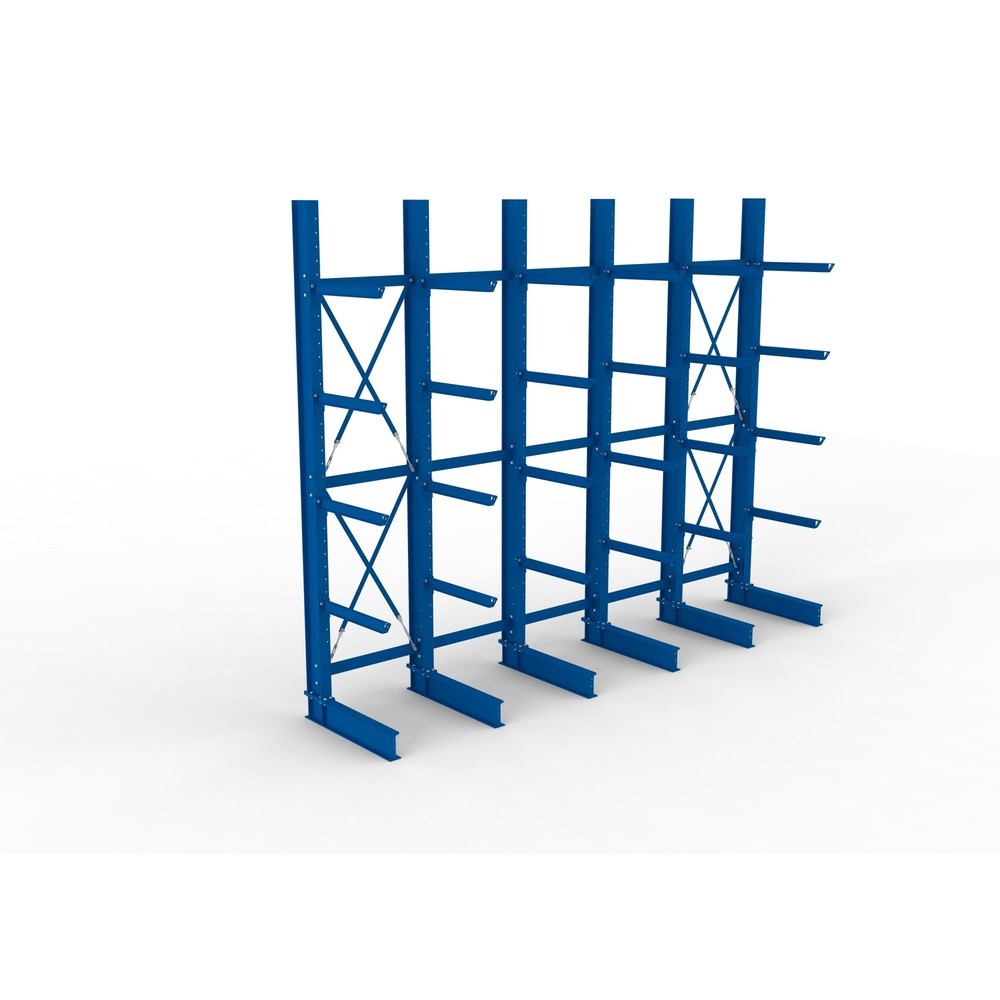 Produktabbildung Nr. 2: META Komplettpaket Schwerlast-Kragarmregal, einseitig, Tragkraft pro Arm 630 kg, HxBxT 4.000 x 5.100 x 1.155 mm, 6 Ständer