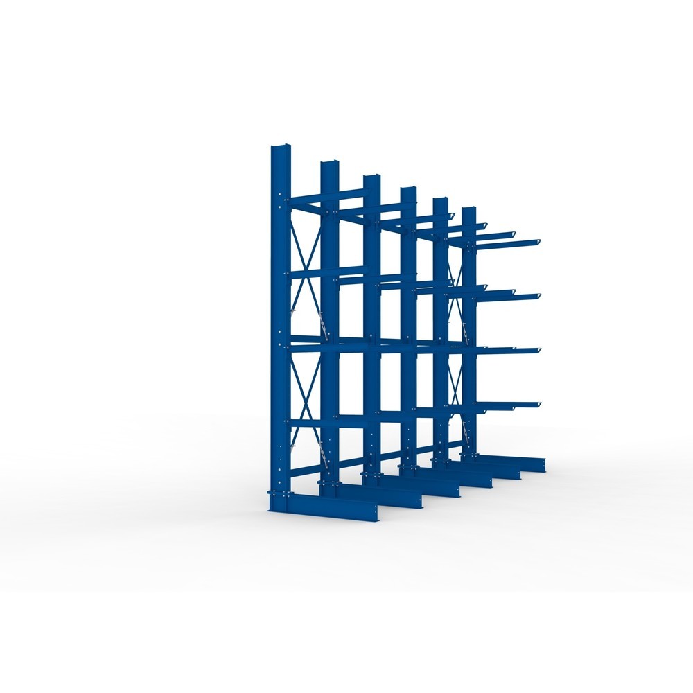 Produktabbildung Nr. 4: META Komplettpaket Schwerlast-Kragarmregal, einseitig, Tragkraft pro Arm 505 kg, HxBxT 4.000 x 5.100 x 1.355 mm, 6 Ständer