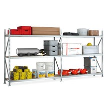META Komplettpaket Weitspannregal, mit Spanplatten, Fachlast 600 kg