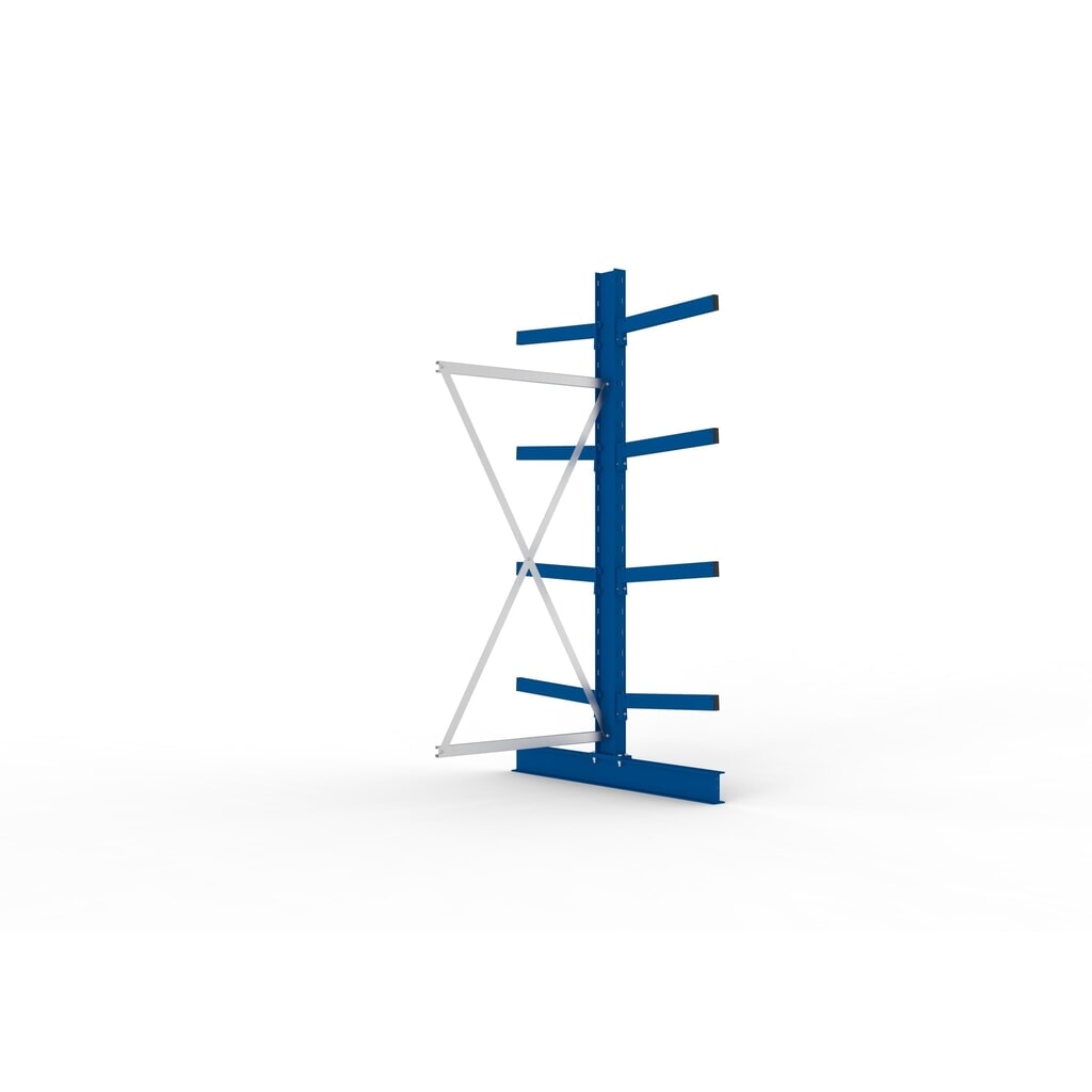 Produktabbildung: META Kragarmregal Anbaufeld, doppelseitig, Tragkraft pro Arm bis 355 kg, HxBxT 2.500 x 1.030 x 1.440 mm