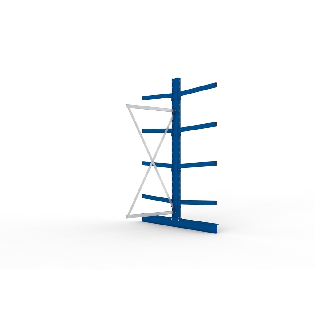 Produktabbildung: META Kragarmregal Anbaufeld, doppelseitig, Tragkraft pro Arm bis 250 kg, HxBxT 2.500 x 1.030 x 1.840 mm
