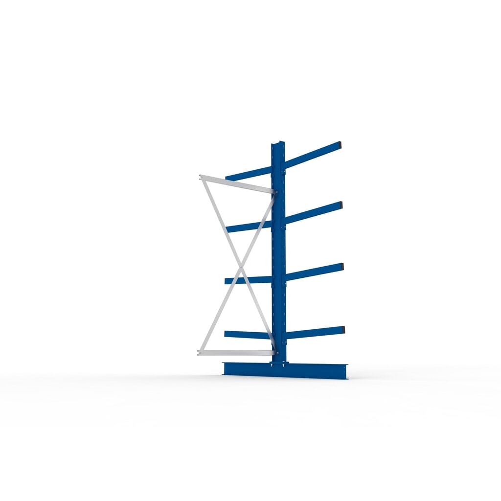 META Kragarmregal Anbaufeld, doppelseitig, Tragkraft pro Arm bis 250 kg, HxBxT 2.500 x 1.030 x 1.840 mm Produktabbildung Nr. 3: META Kragarmregal Anbaufeld, doppelseitig, Tragkraft pro Arm bis 250 kg, HxBxT 2.500 x 1.030 x 1.840 mm
