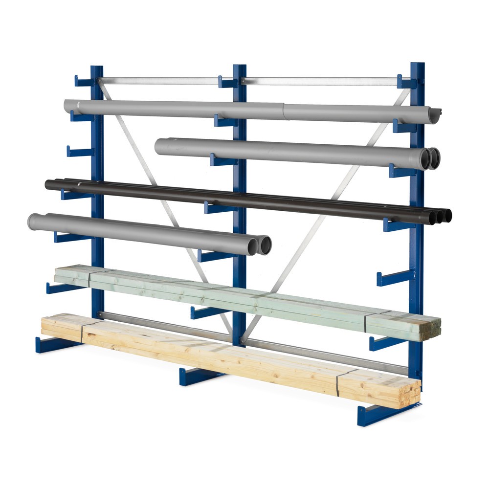 Produktabbildung: META Kragarmregal, einseitig, TK pro Arm 150 kg, 3 Ständer