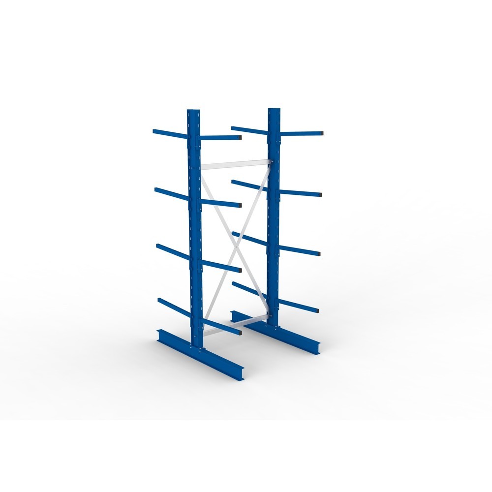Produktabbildung Nr. 4: META Kragarmregal Grundfeld, doppelseitig, Tragkraft pro Arm 140 kg, HxBxT 2.500 x 1.094 x 1.420 mm