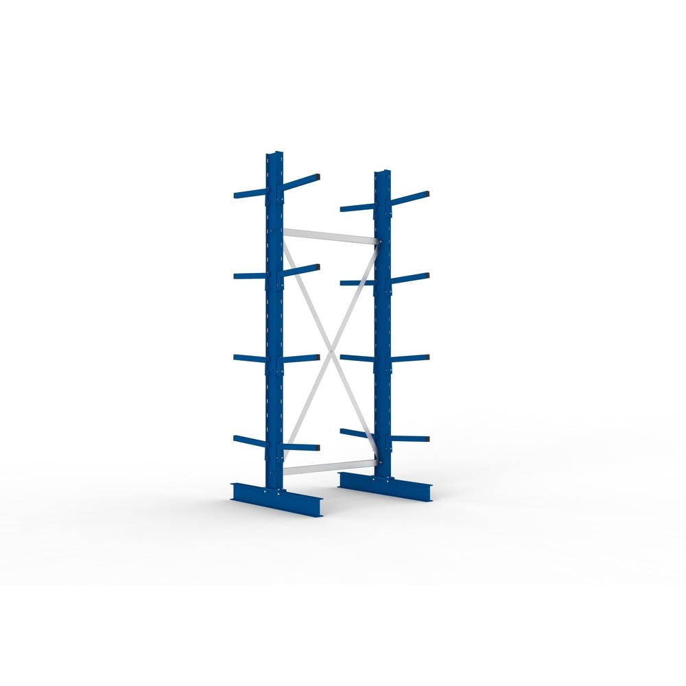 Produktabbildung: META Kragarmregal Grundfeld, doppelseitig, Tragkraft pro Arm 220 kg, HxBxT 2.500 x 1.094 x 1.020 mm