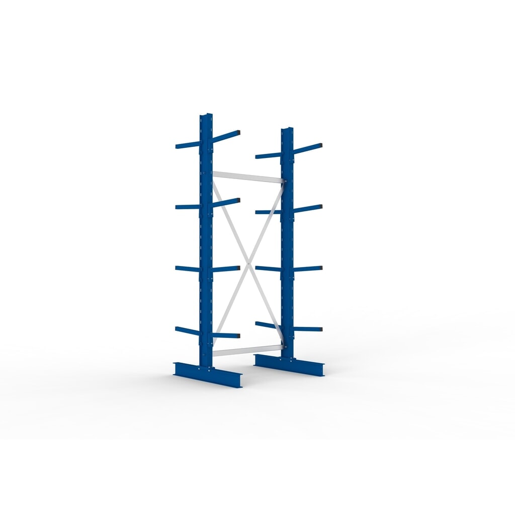 META Kragarmregal Grundfeld, doppelseitig, Tragkraft pro Arm 220 kg, HxBxT 2.500 x 1.094 x 1.020 mm Produktabbildung: META Kragarmregal Grundfeld, doppelseitig, Tragkraft pro Arm 220 kg, HxBxT 2.500 x 1.094 x 1.020 mm