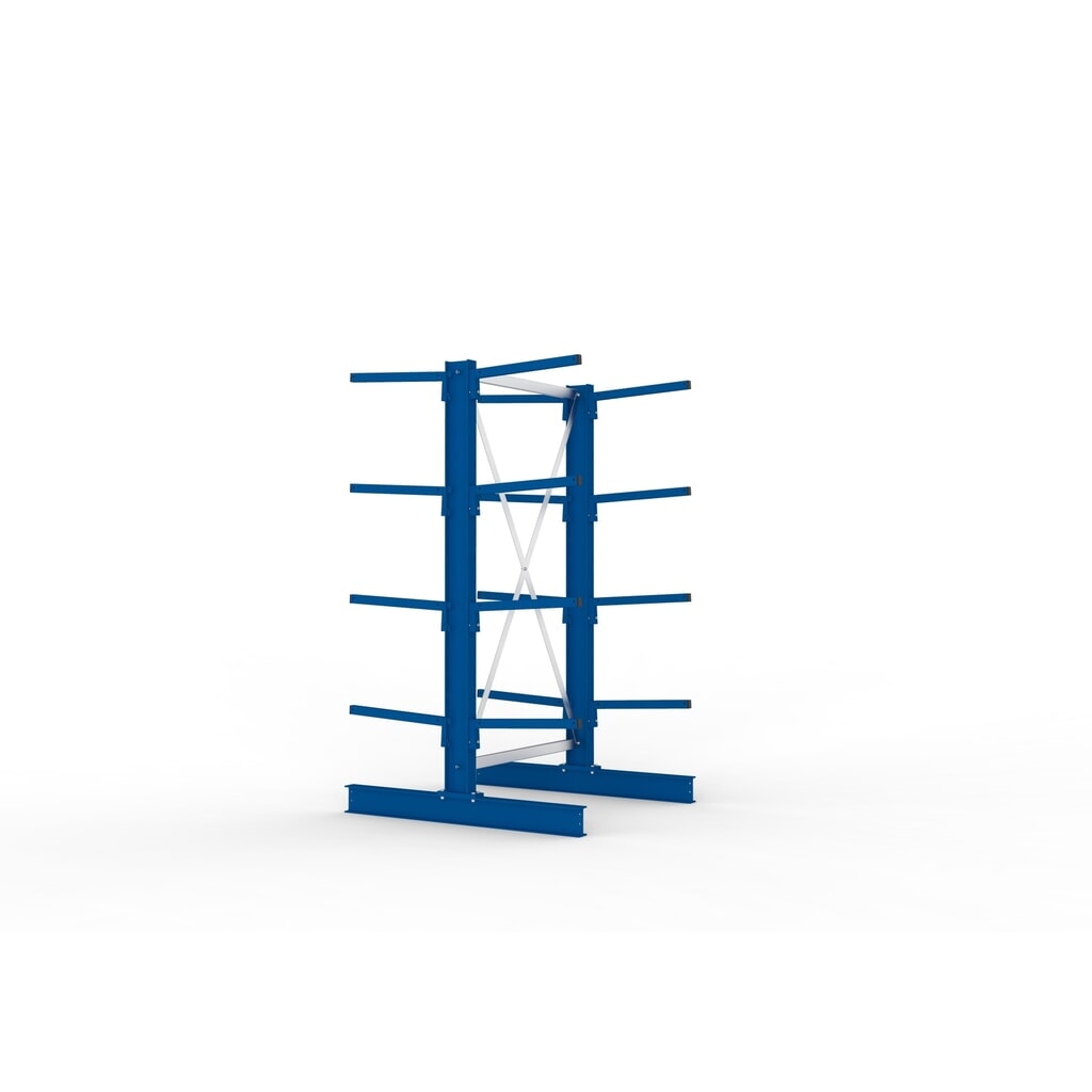 META Kragarmregal Grundfeld, doppelseitig, Tragkraft pro Arm 175 kg, HxBxT 2.000 x 1.094 x 1.220 mm Produktabbildung Nr. 2: META Kragarmregal Grundfeld, doppelseitig, Tragkraft pro Arm 175 kg, HxBxT 2.000 x 1.094 x 1.220 mm