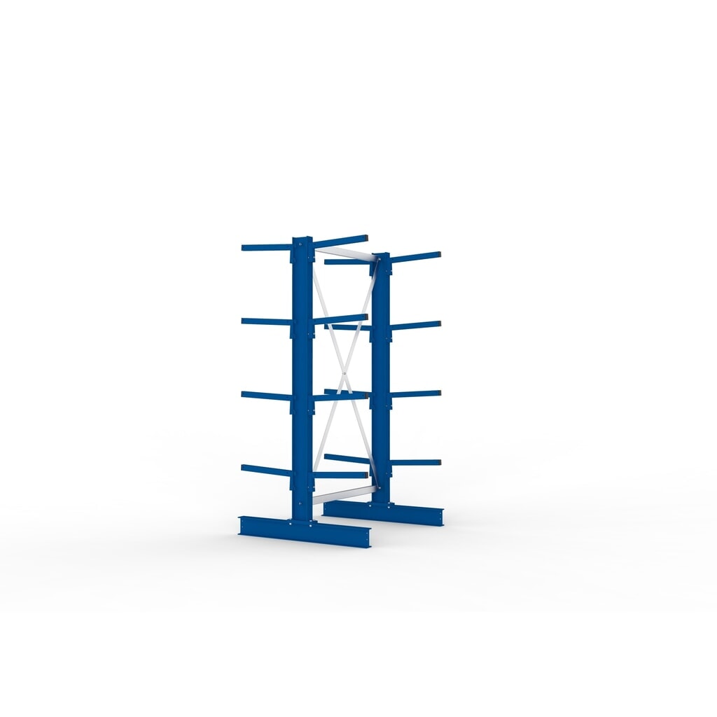 META Kragarmregal Grundfeld, doppelseitig, Tragkraft pro Arm 220 kg, HxBxT 2.000 x 1.094 x 1.020 mm Produktabbildung Nr. 2: META Kragarmregal Grundfeld, doppelseitig, Tragkraft pro Arm 220 kg, HxBxT 2.000 x 1.094 x 1.020 mm