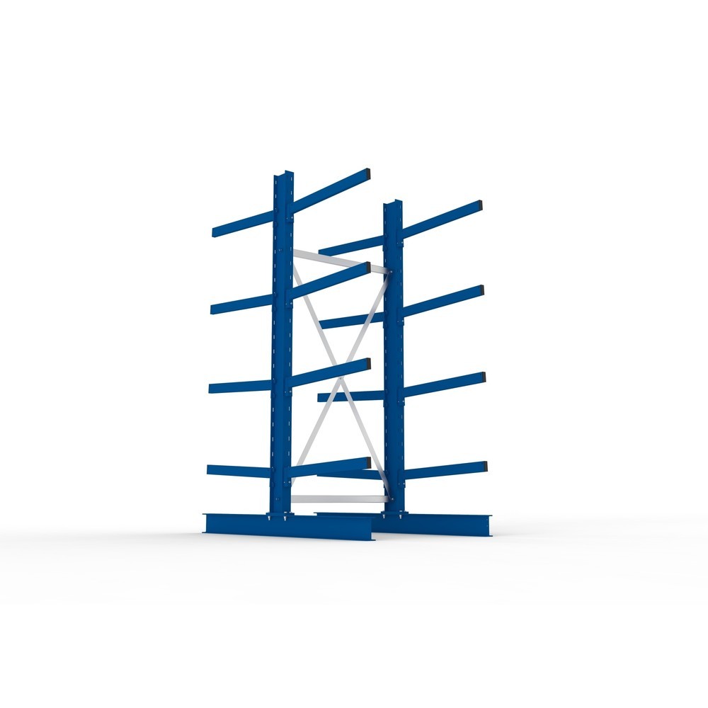 Produktabbildung Nr. 3: META Kragarmregal Grundfeld, doppelseitig, Tragkraft pro Arm 250 kg, HxBxT 2.500 x 1.103 x 1.840 mm