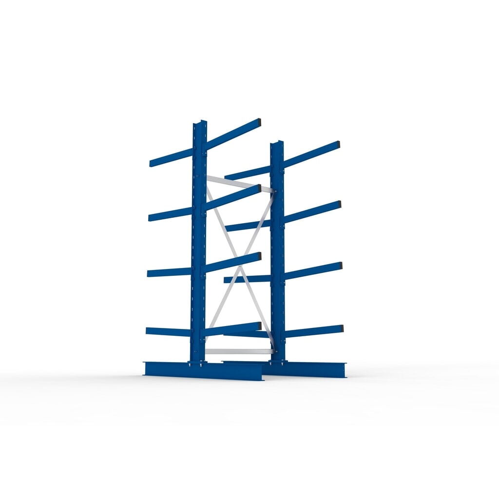Produktabbildung Nr. 3: META Kragarmregal Grundfeld, doppelseitig, Tragkraft pro Arm 250 kg, HxBxT 2.500 x 1.103 x 1.840 mm