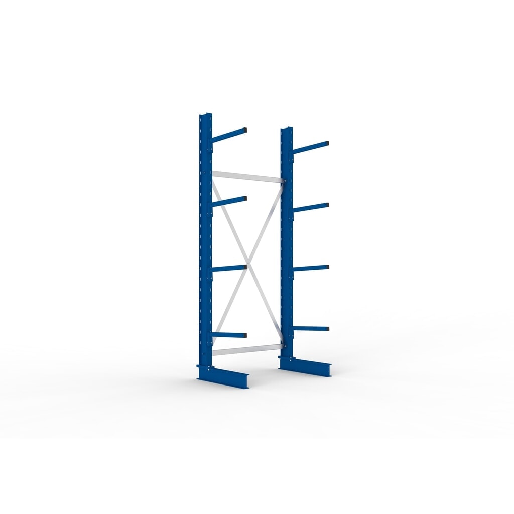 META Kragarmregal Grundfeld, einseitig, Tragkraft pro Arm 175 kg, HxBxT 2.500 x 1.094 x 710 mm Produktabbildung: META Kragarmregal Grundfeld, einseitig, Tragkraft pro Arm 175 kg, HxBxT 2.500 x 1.094 x 710 mm