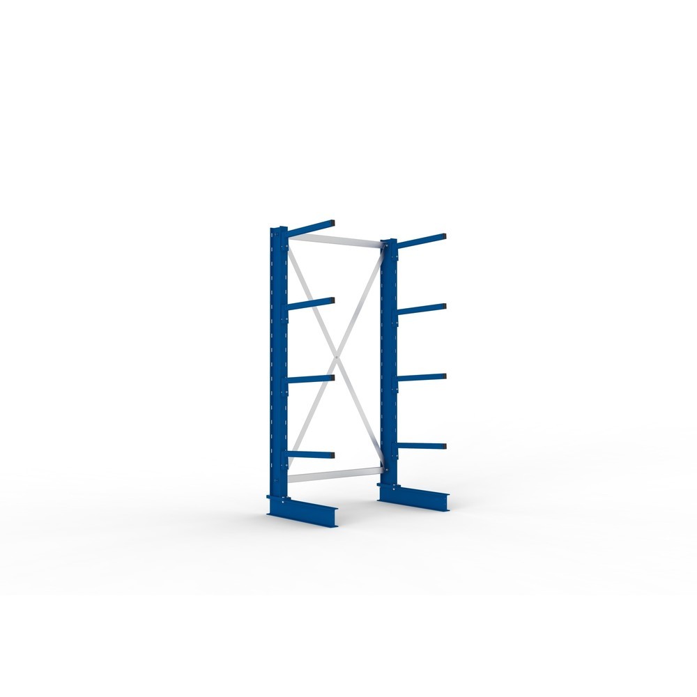Produktabbildung: META Kragarmregal Grundfeld, einseitig, Tragkraft pro Arm 175 kg, HxBxT 2.000 x 1.094 x 710 mm