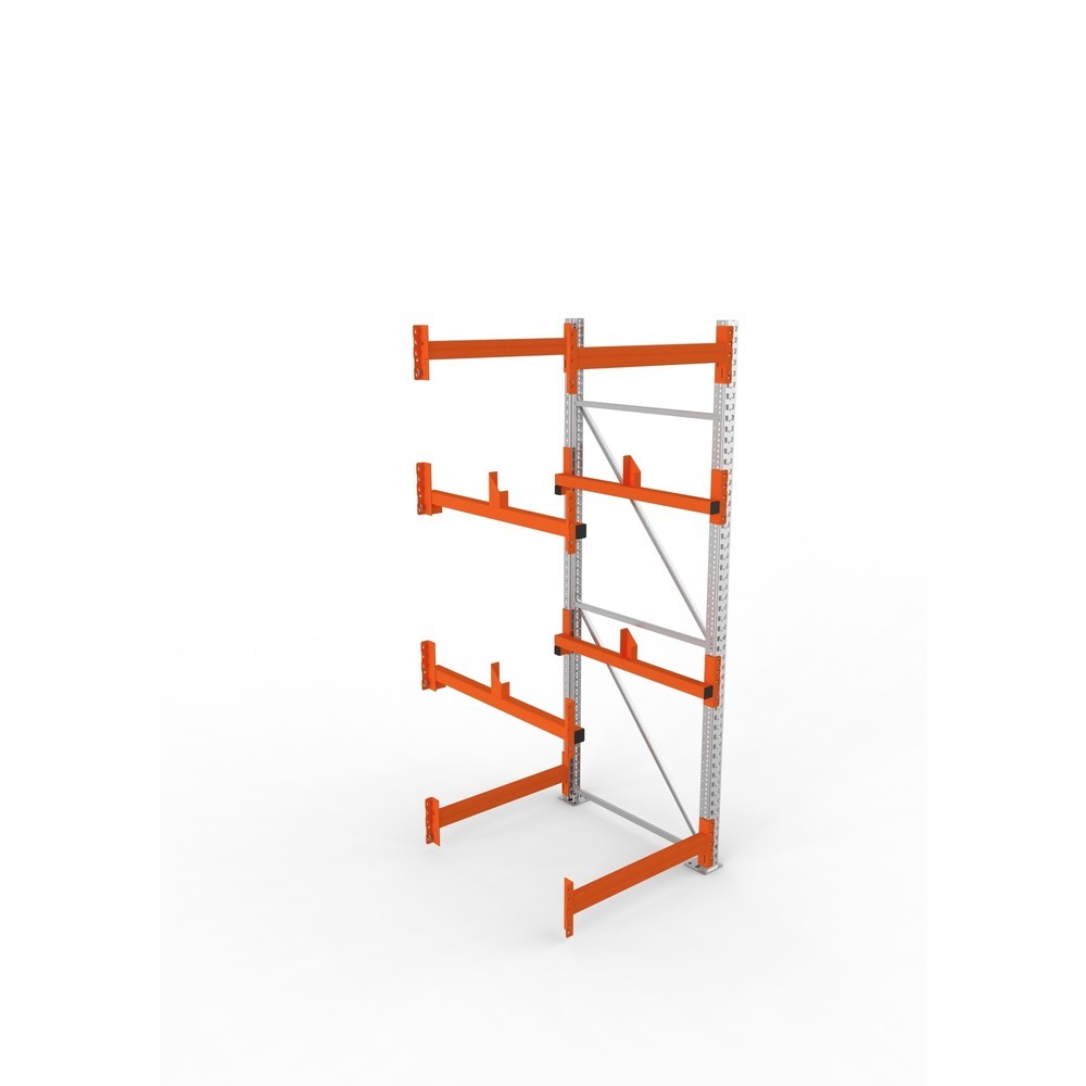 Produktabbildung Nr. 2: META MULTIPAL Kabeltrommelregal Typ 1, AF, HxBxT 2.700 x 900 x 1.100 mm, verzinkt, RAL 2001 rotorange, mit 2 Trommelaufnahmen, ohne Achsen, mit Kabeltrommelauflage