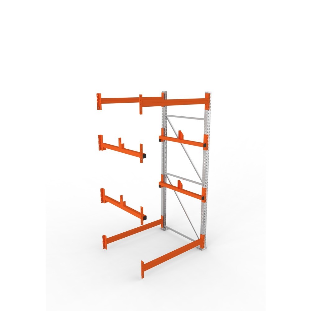 Produktabbildung Nr. 2: META MULTIPAL Kabeltrommelregal Typ 1, AF, HxBxT 2.700 x 1.300 x 1.100 mm, verzinkt, RAL 2001 rotorange, mit 2 Trommelaufnahmen, ohne Achsen, mit Kabeltrommelauflage