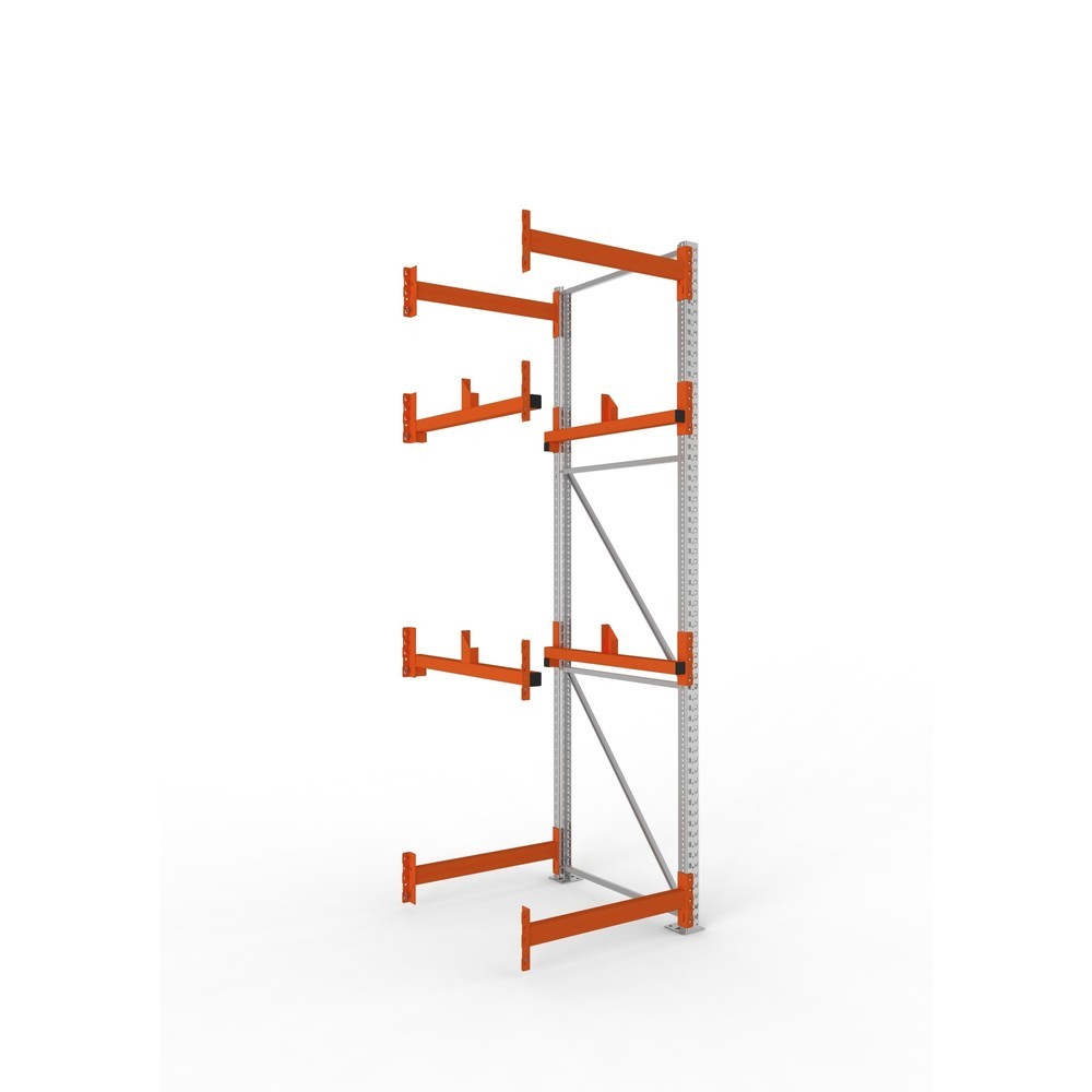 Produktabbildung: META MULTIPAL Kabeltrommelregal Typ 1, AF, HxBxT 3.300 x 900 x 1.100 mm, verzinkt, RAL 2001 rotorange, mit 2 Trommelaufnahmen, ohne Achsen, mit Kabeltrommelauflage