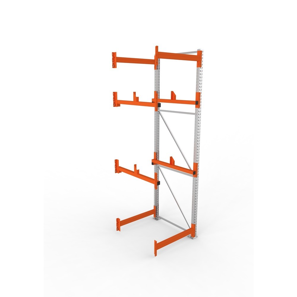 Produktabbildung Nr. 2: META MULTIPAL Kabeltrommelregal Typ 1, AF, HxBxT 3.300 x 900 x 1.100 mm, verzinkt, RAL 2001 rotorange, mit 2 Trommelaufnahmen, ohne Achsen, mit Kabeltrommelauflage