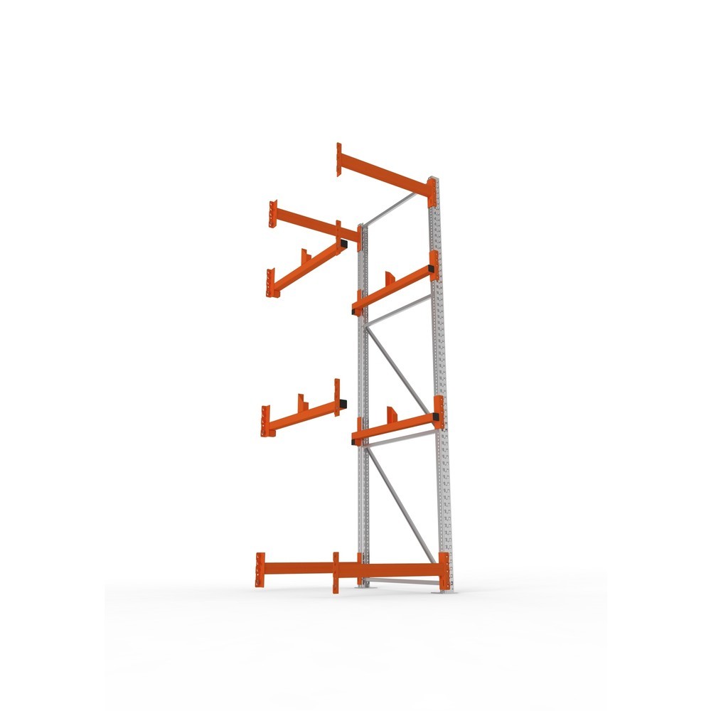 Produktabbildung Nr. 3: META MULTIPAL Kabeltrommelregal Typ 1, AF, HxBxT 3.300 x 900 x 1.100 mm, verzinkt, RAL 2001 rotorange, mit 2 Trommelaufnahmen, ohne Achsen, mit Kabeltrommelauflage