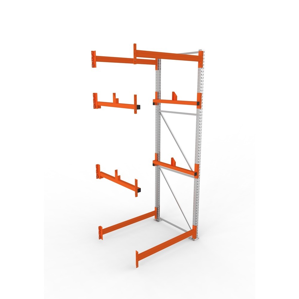 Produktabbildung Nr. 2: META MULTIPAL Kabeltrommelregal Typ 1, AF, HxBxT 3.300 x 1.300 x 1.100 mm, verzinkt, RAL 2001 rotorange, mit 2 Trommelaufnahmen, ohne Achsen, mit Kabeltrommelauflage