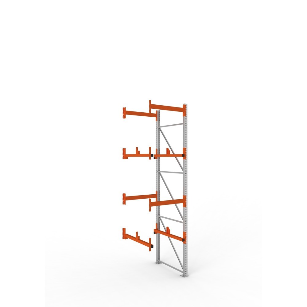 Produktabbildung: META MULTIPAL Kabeltrommelregal Typ 1, AF, HxBxT 3.800 x 900 x 1.100 mm, verzinkt, RAL 2001 rotorange, mit 2 Trommelaufnahmen, ohne Achsen, mit Kabeltrommelauflage