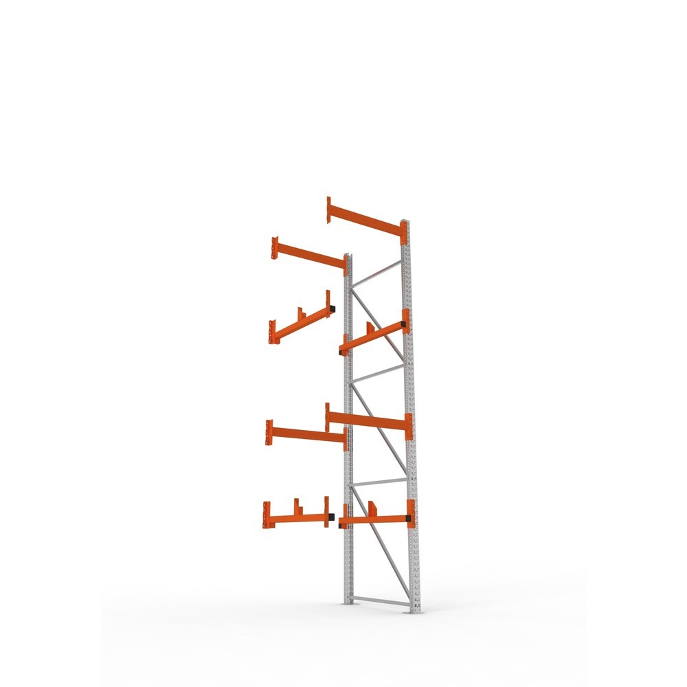 Produktabbildung Nr. 3: META MULTIPAL Kabeltrommelregal Typ 1, AF, HxBxT 3.800 x 900 x 1.100 mm, verzinkt, RAL 2001 rotorange, mit 2 Trommelaufnahmen, ohne Achsen, mit Kabeltrommelauflage
