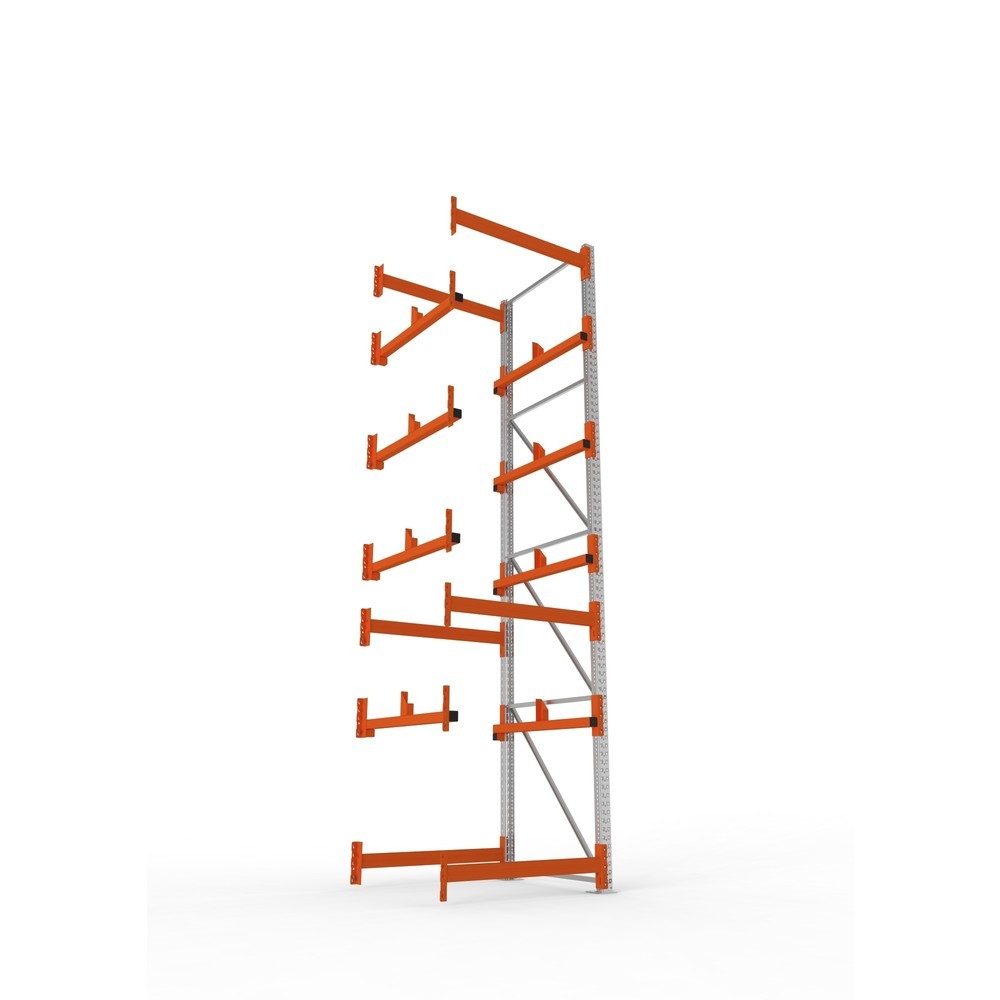Produktabbildung Nr. 3: META MULTIPAL Kabeltrommelregal Typ 1, AF, HxBxT 4.400 x 1.100 x 1.100 mm, verzinkt, RAL 2001 rotorange, mit 4 Trommelaufnahmen, ohne Achsen, mit Kabeltrommelauflage