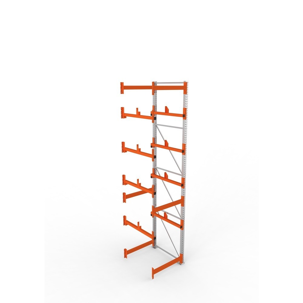 Produktabbildung Nr. 2: META MULTIPAL Kabeltrommelregal Typ 1, AF, HxBxT 4.400 x 900 x 1.100 mm, verzinkt, RAL 2001 rotorange, mit 4 Trommelaufnahmen, ohne Achsen, mit Kabeltrommelauflage
