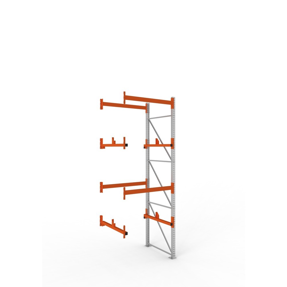 Produktabbildung: META MULTIPAL Kabeltrommelregal Typ 1, AF, HxBxT 3.800 x 1.300 x 1.100 mm, verzinkt, RAL 2001 rotorange, mit 2 Trommelaufnahmen, ohne Achsen, mit Kabeltrommelauflage