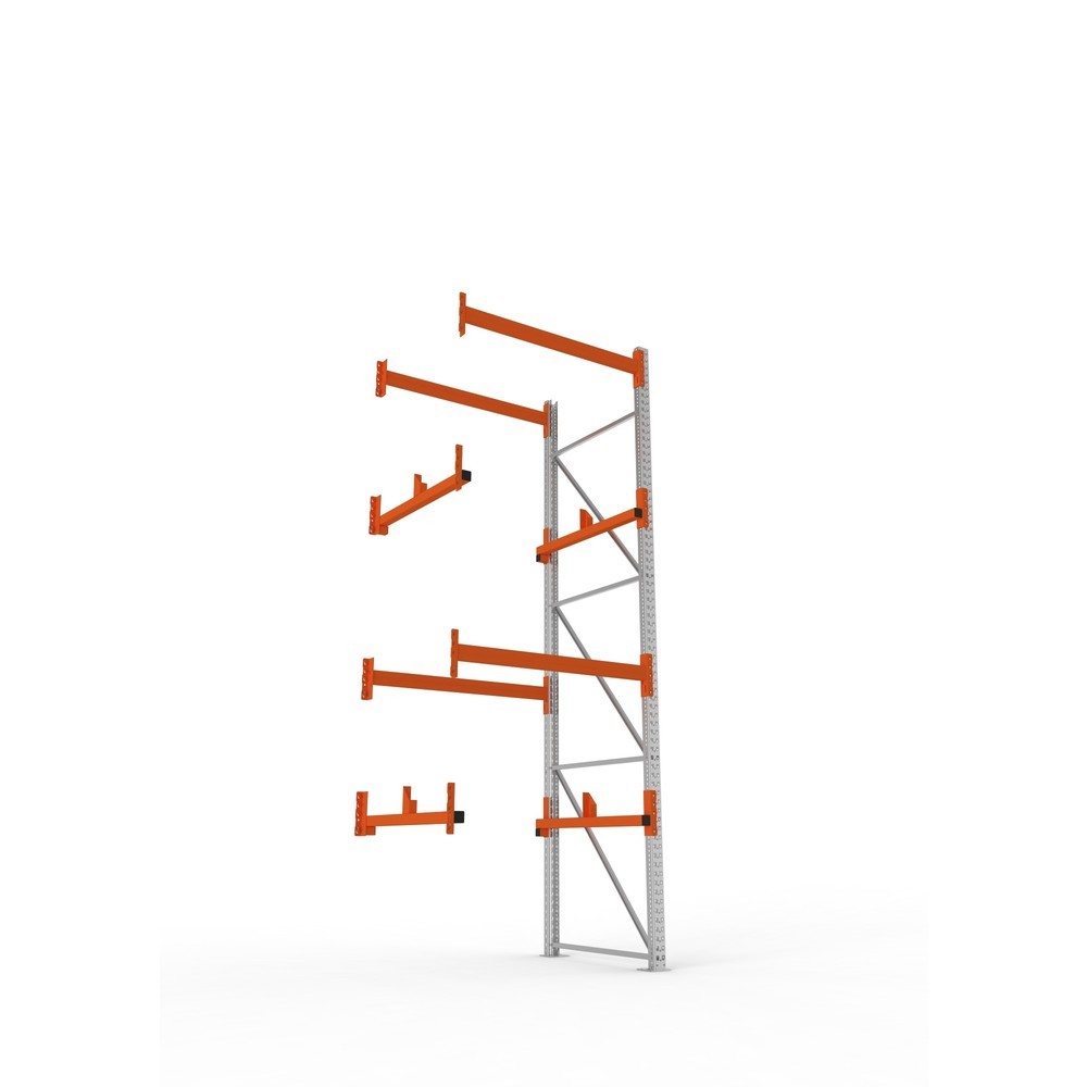 Produktabbildung Nr. 3: META MULTIPAL Kabeltrommelregal Typ 1, AF, HxBxT 3.800 x 1.300 x 1.100 mm, verzinkt, RAL 2001 rotorange, mit 2 Trommelaufnahmen, ohne Achsen, mit Kabeltrommelauflage