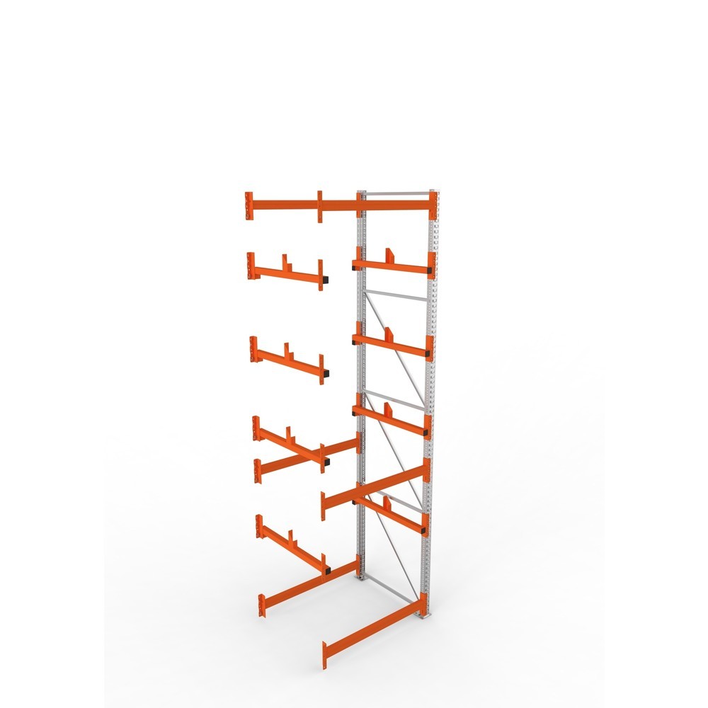 Produktabbildung Nr. 2: META MULTIPAL Kabeltrommelregal Typ 1, AF, HxBxT 4.400 x 1.300 x 1.100 mm, verzinkt, RAL 2001 rotorange, mit 4 Trommelaufnahmen, ohne Achsen, mit Kabeltrommelauflage