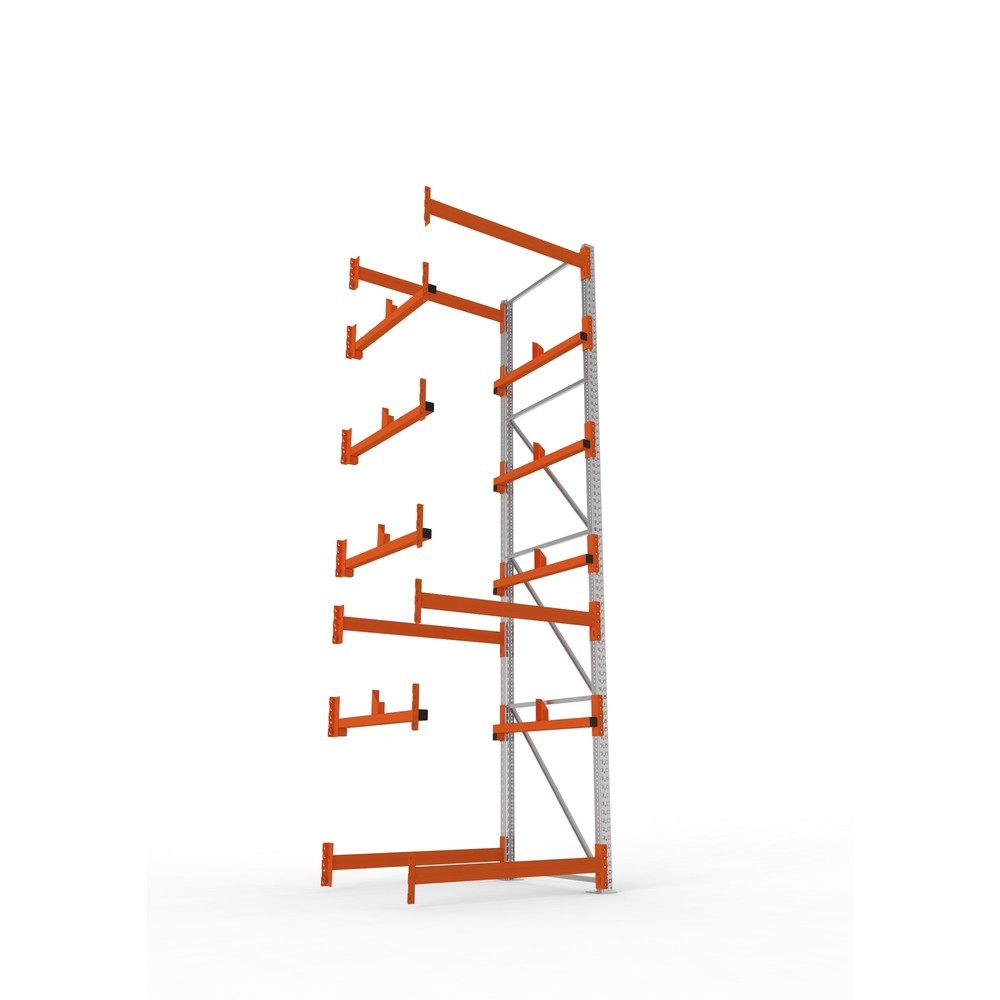 Produktabbildung Nr. 3: META MULTIPAL Kabeltrommelregal Typ 1, AF, HxBxT 4.400 x 1.300 x 1.100 mm, verzinkt, RAL 2001 rotorange, mit 4 Trommelaufnahmen, ohne Achsen, mit Kabeltrommelauflage