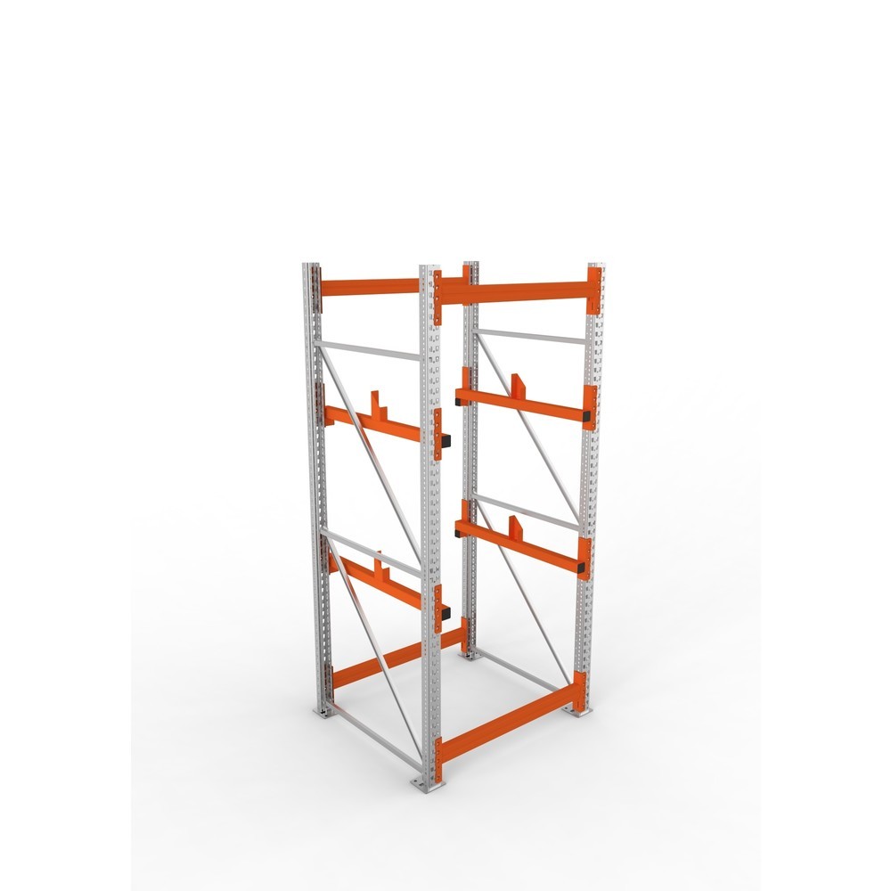 Produktabbildung Nr. 2: META MULTIPAL Kabeltrommelregal Typ 1, GF, HxBxT 2.700 x 1.100 x 1.100 mm, verzinkt, RAL 2001 rotorange, mit 2 Trommelaufnahmen, ohne Achsen, mit Kabeltrommelauflage