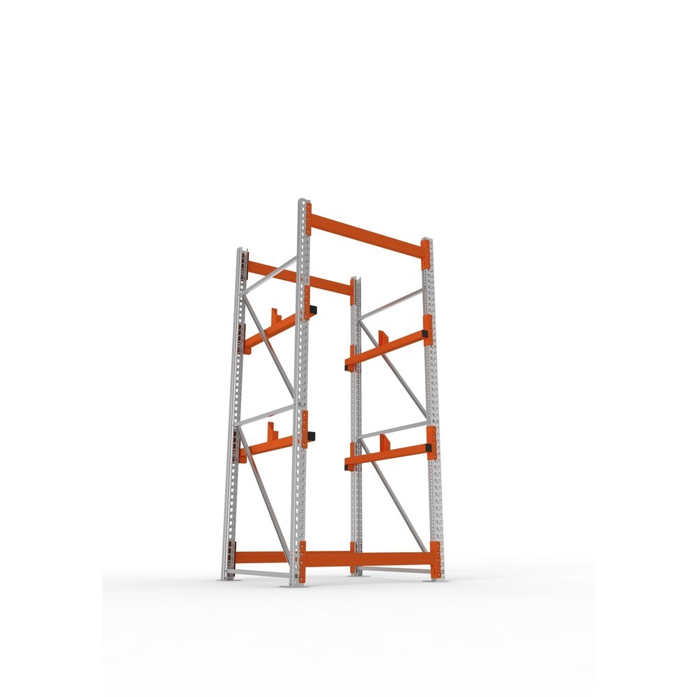 Produktabbildung Nr. 3: META MULTIPAL Kabeltrommelregal Typ 1, GF, HxBxT 2.700 x 1.100 x 1.100 mm, verzinkt, RAL 2001 rotorange, mit 2 Trommelaufnahmen, ohne Achsen, mit Kabeltrommelauflage