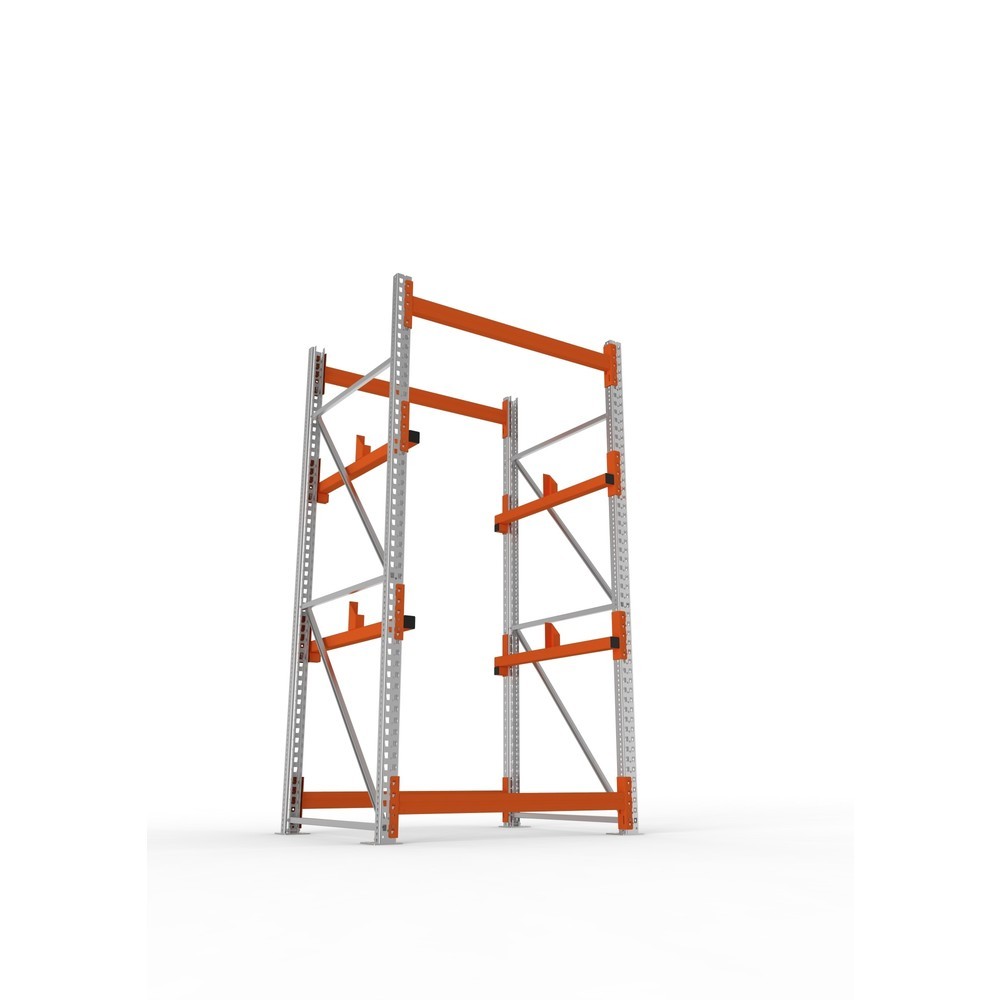 Produktabbildung Nr. 3: META MULTIPAL Kabeltrommelregal Typ 1, GF, HxBxT 2.700 x 1.300 x 1.100 mm, verzinkt, RAL 2001 rotorange, mit 2 Trommelaufnahmen, ohne Achsen, mit Kabeltrommelauflage